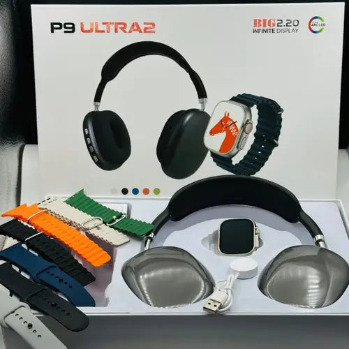 P9 ULTRA 2 SMART WATCH COMBO WITH HEADPHONES